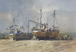 Sidney Cardew (1931-), watercolour, Hastings foreshore, signed, 18 x 27cm