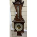 A Victorian carved mahogany wall hanging barometer, the silvered dial marked H. Hughes & Sons, 59