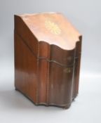 A George III mahogany knife box, converted, height 37cm