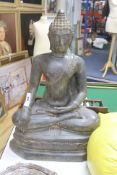 A large bronze figure of Buddha Shakyamuni, height 77cm