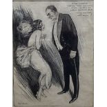 Lewis Baumer (1870-1963) original cartoon illustration for Punch magazine, pencil signed. Framed and