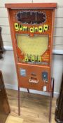 A novelty 20th century gum drop musical 'personality test' arcade machine, width 38cm, depth 28cm,
