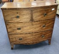 A Regency mahogany bow fronted chest of drawers, width 90cm, depth 50cm, height 90cm