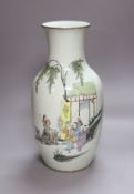 A Chinese famille rose vase, Republic period, rim ground, height 41cm
