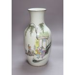 A Chinese famille rose vase, Republic period, rim ground, height 41cm