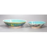 Two Chinese famille rose dishes, early 20th century, diameter 24cm