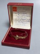 A lady's 1960's 9ct gold Omega manual wind wrist watch, on a 9ct gold Omega bracelet, overall length