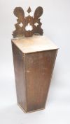 An early 19th century mahogany wall mounting candle box, length 49.5cm