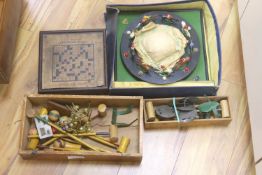 A Jaques Electrolette, two table croquet sets, an adaptable crossword puzzle