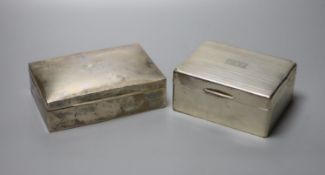 Two silver mounted cigarette boxes, largest 13.3cm.