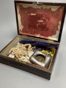 A silver travelling watch case, two pocket watch and assorted jewellery including knot stick pin,