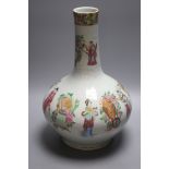 A Chinese famille rose bottle vase, Daoguang, height 34cm (a.f.)