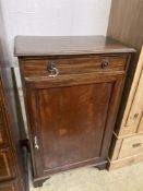 A George III style mahogany side cabinet, width 66cm, depth 40cm, height 110cm