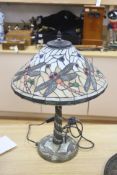 A Tiffany style dragonfly pattern table lamp, height 58cm