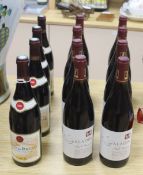 Four bottles of E. Guigal Cotes du Rhone, 2001, 75cl and eight bottles of Domaine Saladin Cotes du