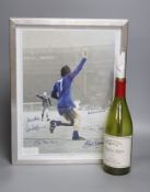 Tribute to George Best: A signed photo and a signed wine bottle