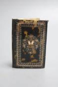 A 19th century French tortoiseshell and gilt metal inlaid aide memoire