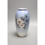 A Royal Copenhagen floral vase, height 28cm