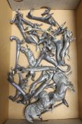 A collection of animal shaped plated and spelter knife rests