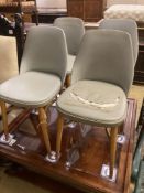 Mid century design. A set of four beech chairs by Stoe Czechoslovakia