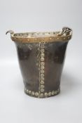 A Victorian leather fire bucket, height 25cm