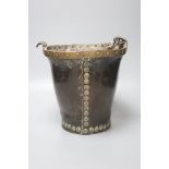 A Victorian leather fire bucket, height 25cm