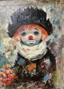 Franca (1928-1991), oil on canvas, Study of a clown, signed, 60 x 44cm