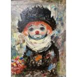 Franca (1928-1991), oil on canvas, Study of a clown, signed, 60 x 44cm