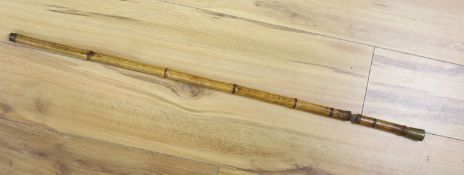 A Victorian bamboo cased swordstick, the blade stamped Solingen, 89cm long