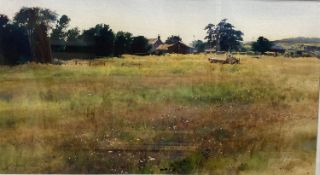 Richard Thorn (b.1952), watercolour, 'Out to Grass', Bourne Gallery label verso, 35 x 63cm