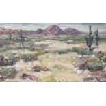 S. M. McLaren, oil on canvas, Desert landscape, signed, 35 x 60cm