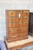 A Victorian style mahogany apothecary chest, width 60cm, depth 25cm, height 85cm
