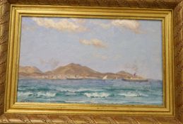 Charles Dunlop Tracy (Exh. 1908-12), oil on board, Shipping off Las Palmas c.1908, signed,
