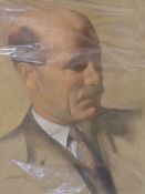 James Stroudley (1906-1985), pastel, Portrait of a gentleman, 45 x 33cm, unframed signed and