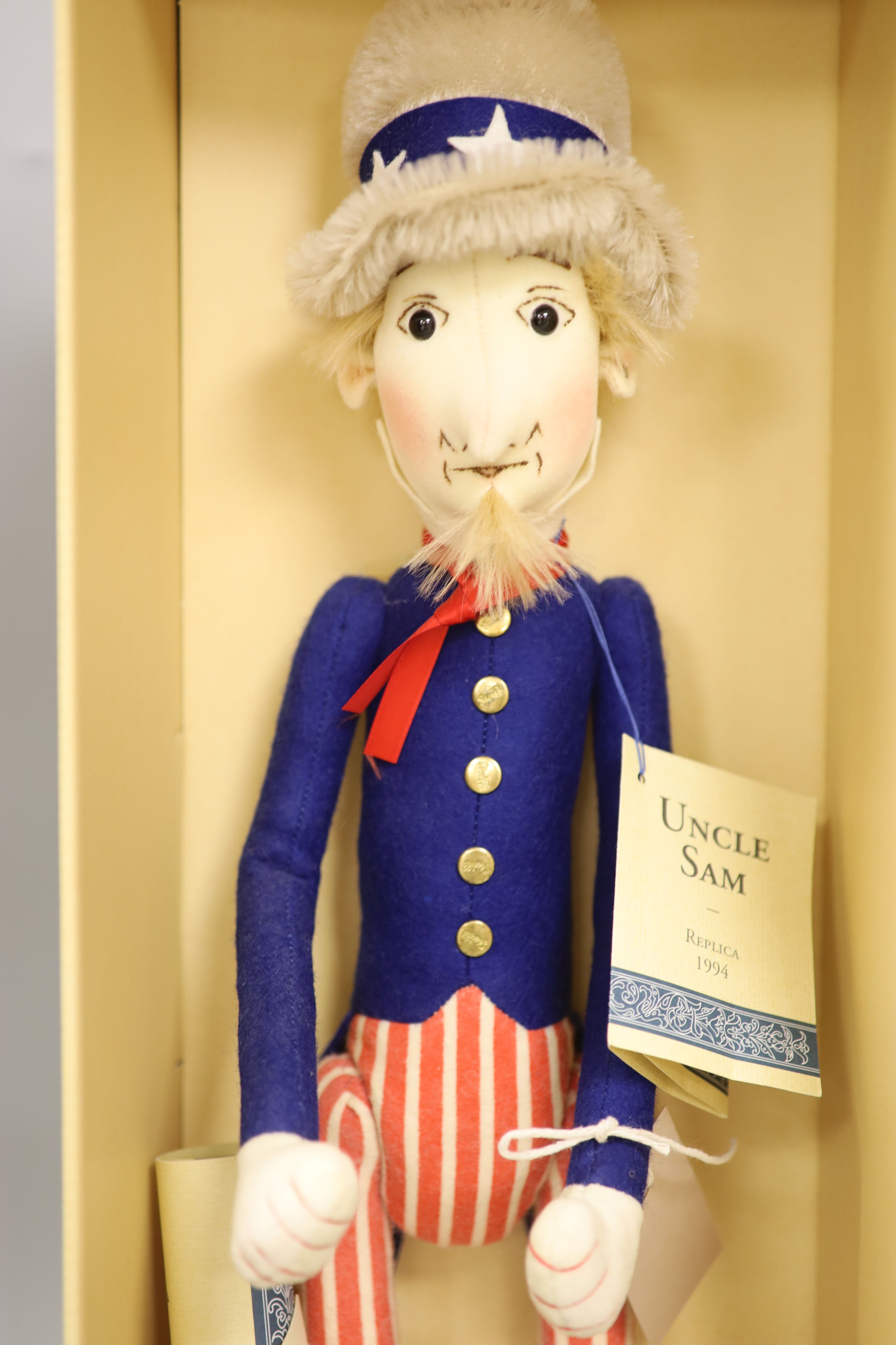 Steiff 'Uncle Sam' doll, box and certificate, Steiff Father Christmas bear limited edition, box - Image 2 of 2