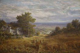 George William Mote (1832-1909), oil on canvas, 'Homestead Surrey', signed and dated 1874, 60 x