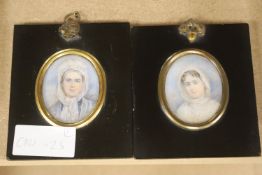 A miniature portrait of Edwina Ley by E. R-C and another by same artist, both on ivory