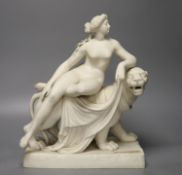 A Minton parianware figure of Ariadne and the panther, height 37cm