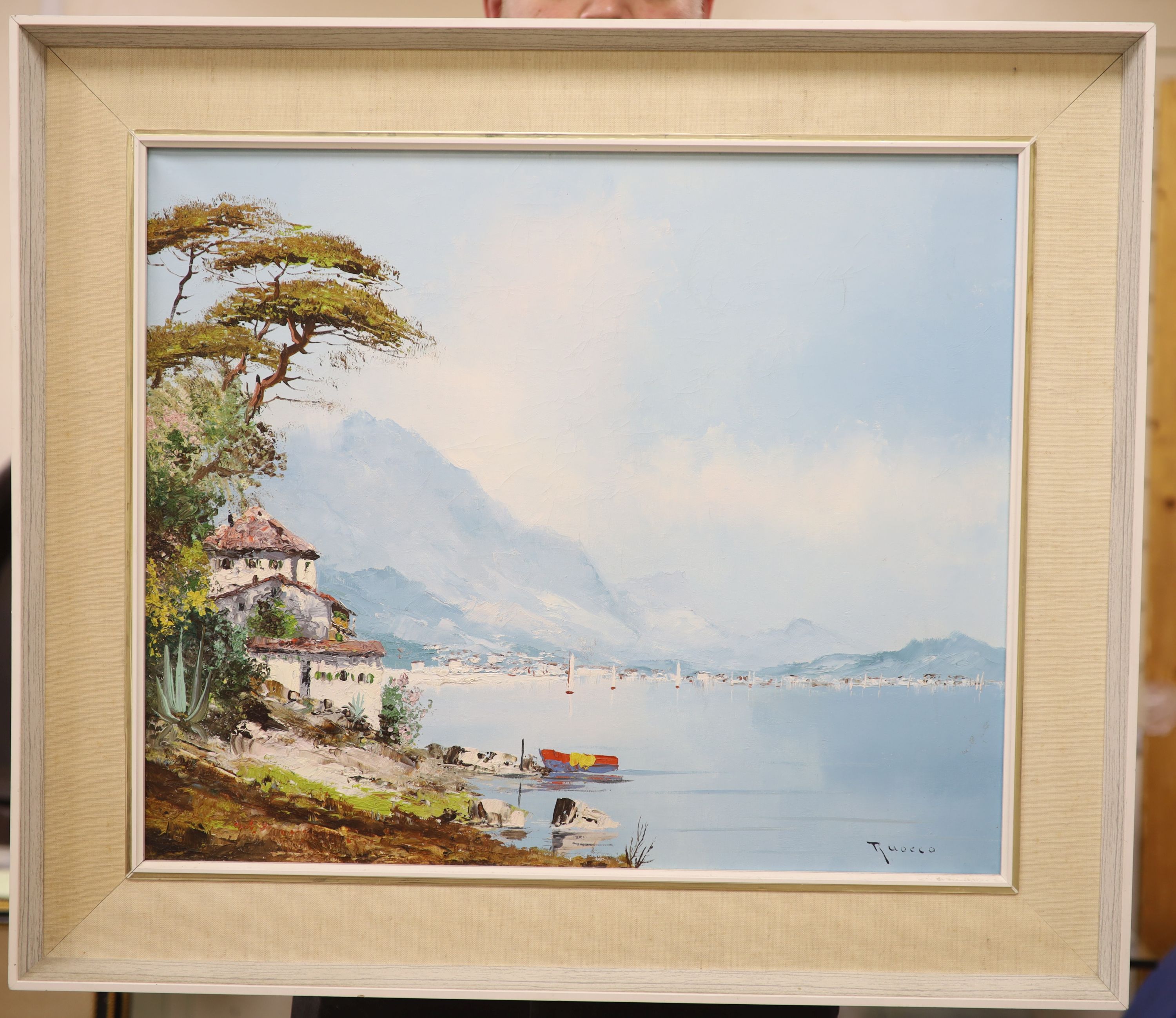 Franco Ruocco, oil on canvas, Near San Remo, signed, 50 x 60cm. - Image 2 of 5
