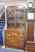 A Regency mahogany secretaire bookcase, length 106cm, depth 56cm, height 228cm