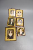 Mrs Henry Moseley, six Victorian portrait miniatures