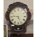 A William IV mahogany wall timepiece, width 46cm, height 59cm