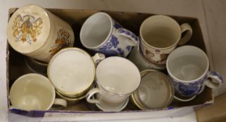 A collection of coronation mugs, Edward VII - Elizabeth II
