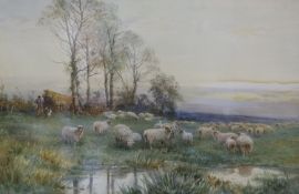 David Bates (1840-1921), watercolour, 'The Hock (Evening)', signed, 36 x 53cm