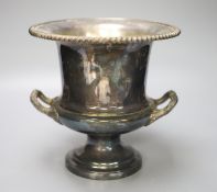 A plated two handled wine cooler, height 24cm