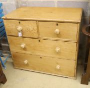 A 19th century pine chest of drawers, width 94cm, depth 51cm, height 82cm