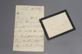 Arthur Wellesley, Duke of Wellington letter dated March 5th, 1807