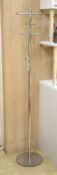 A Frost chromium hat and coat stand, height 170cm