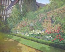 Norman R.Coker, oil on canvas, Herbaceous Border, signed, 44 x 54.5cm