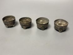 A set of four Victorian silver salts